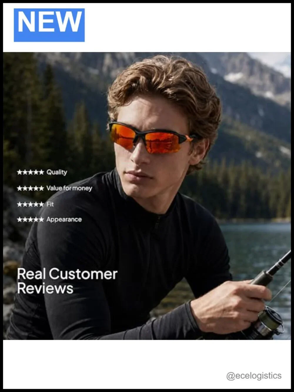 3 Pack Polarized Sports Sunglasses Half Frame UV Protection Running Cycling